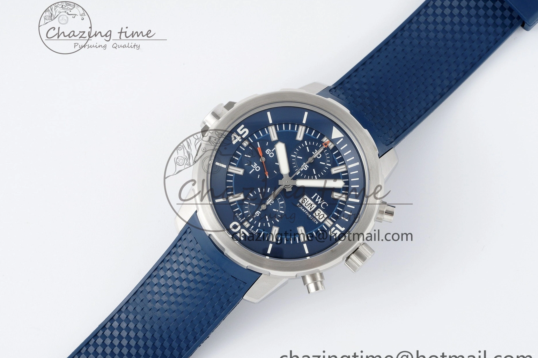 MIROTIME 0416 Attractive Aquatimer Chrono SS RSF 1:1 Best Edition Blue Dial on Blue Rubber Strap A 7056